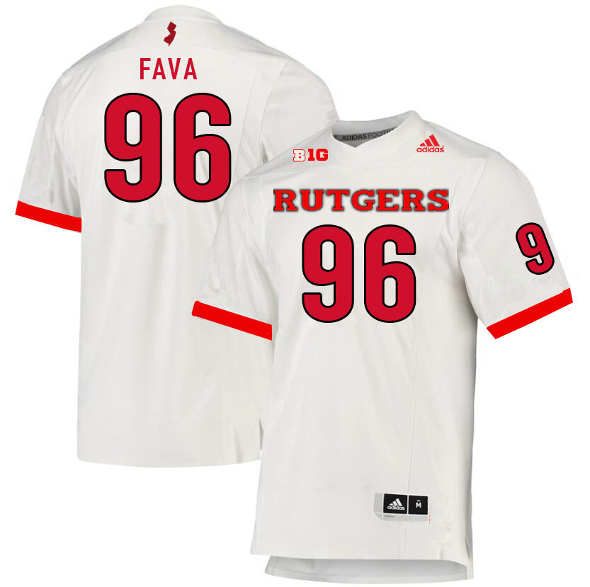 Men #96 Guy Fava Rutgers Scarlet Knights College Football Jerseys Sale-White